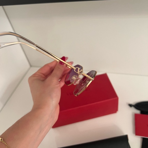 Valentino Gold Metal Sunglasses - Picture 5 of 12